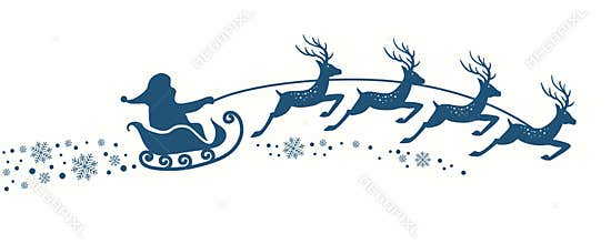 Santa Claus with Reindeer Sleigh.