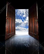 Opened doors