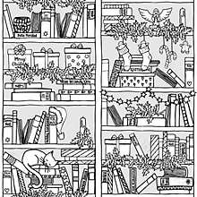 Christmas bookshelf (seamless pattern)