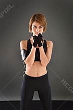 Crossfit woman working out