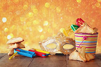 Purim celebration concept (jewish carnival holiday) . selective focus