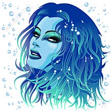 Aqua Girl Sensual Face