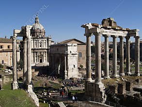 Ruins of an ancient Roman forum