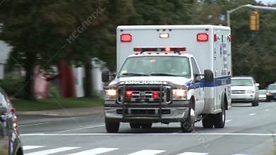 Ambulance with lights flashing (2 of 3)