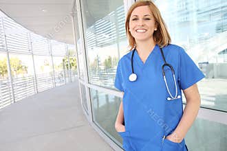 Pretty Woman Nurse at Hospital