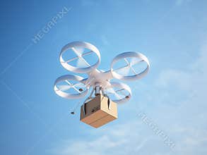 Drone delivering a package