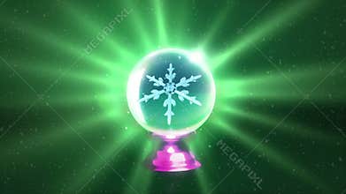 Christmas Snowflakes crystal ball green
