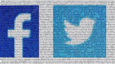 Social media digital world binary computer data code cyberspace