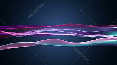 Fantastic animation with wave object in motion, loop HD 1080p