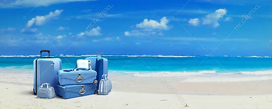 Luggage at the beach