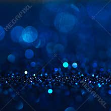 Defocused abstract blue lights background . bokeh lights.
