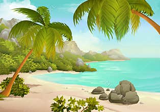 Tropical beach vector background