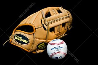 MLB baseball ball and glove