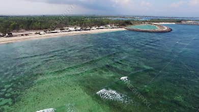Aerial view of huge waves in Indian ocean