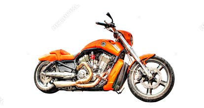 Harley Davidson motorcycle isolated on a white background