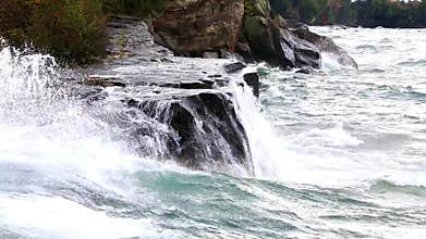 Waves Crash on Lake Superior during storm