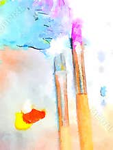 Oil paint brushes