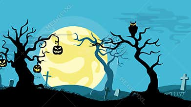 Halloween cartoon seamless looped animated background.
