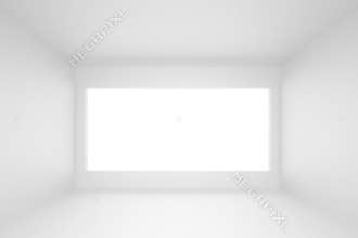 empty white room interior background