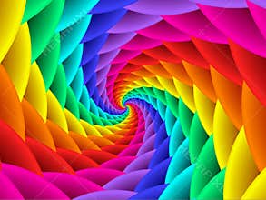 Digital Art Abstract Rainbow Spiral Background