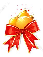 Christmas decoration / bow and balls / vector