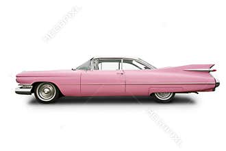 pink cadillac classic car