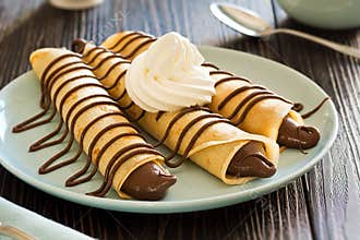 Chocolate Hazelnut Nutella Spread Dessert Crepes