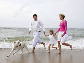 Happy family on the beach