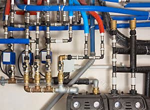 Pipes, Joints and Valves in a Boiler Room