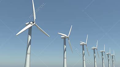 4k Windmill Turbines Clean,Green Wind Energy,new power.