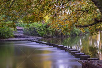 Stepping Stones over the river Mole, Surrey, UK