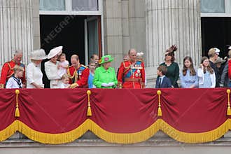 QUEEN ELIZABETH, London June 2016- Trooping the color Queen Elizabeth&#x27;s 90th Birthday