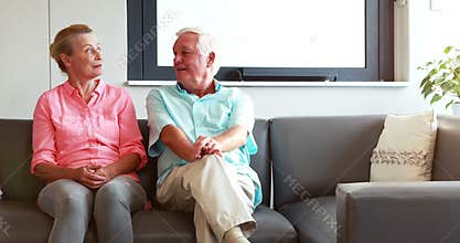 Two seniors having discussion together
