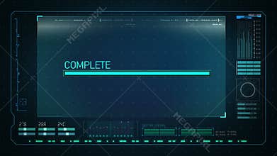 Downloading in Digital display interface. technology graph, computer operation data screen.