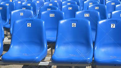 Blue stadium chairs
