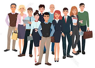 Group of men and women. Business creative team with leader.