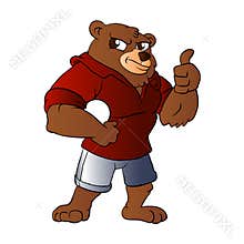 Athletic Bear holding a ball