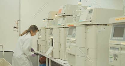 Lab technician working at a pharmaceutical laboratory