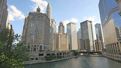 Chicago Skyscrapers Reflecting Sunset on its Facades