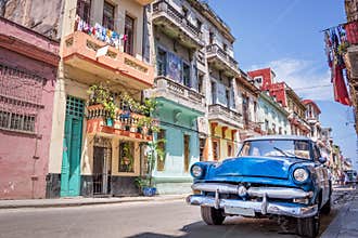 Vintage classic american car in Havana Cuba