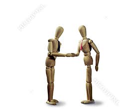 Handshake at the conclusion of the deal white, isolated