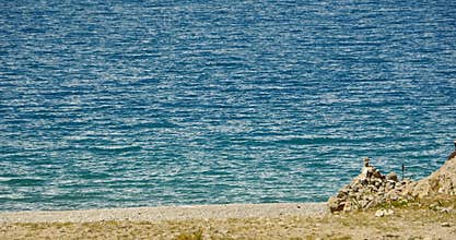 4k Tibetans woman walking the pilgrim at the lake namtso in tibet.