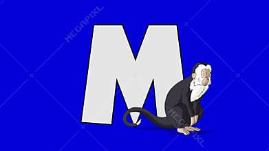 Letter M and Monkey (foreground)