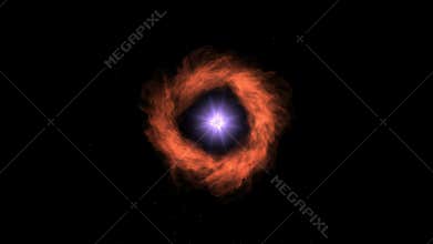 4k Abstract fire aura explosion particle space,fire hole tunnel,power energy.