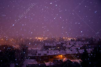Snowy winter night