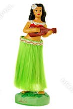 Dashboard hula doll isolated on white