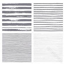 Brush stripes vector seamless pattern. Set of thin and thick lines.