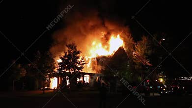 Spectacular house fire.
