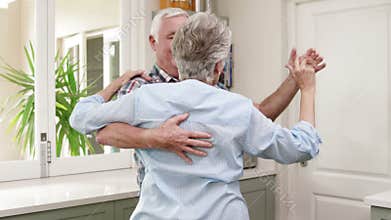 Old couple dancing a waltz