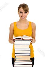 Woman with books